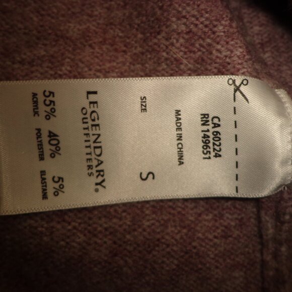 NWOT LEGENDARY OUTFITTERS Knit Crew Neck Sweater S Lavender/Plum Raglan Sleeves - Picture 14 of 15